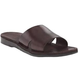 Cole Haan Goldwyn 2.0 Brown Pebbled Leather Grand OS Mens Sz 9m Slide Sandals